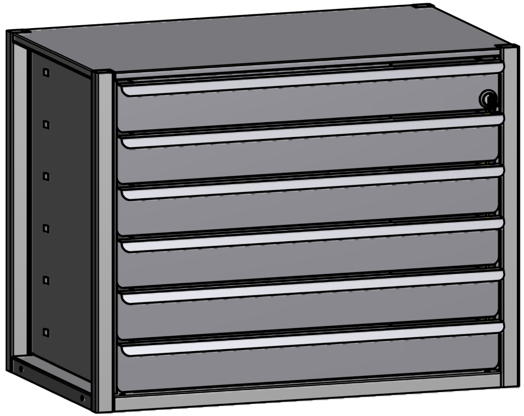 Bild von JURA-MODUL - Mittelteil - Schubladenmodul 6 fach abschließbar (VPE=1 Stück)